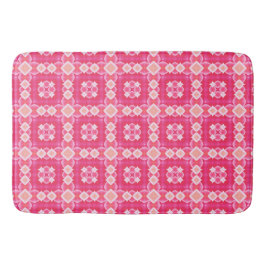 Abstraktes Blumenmuster in rosa Quadrat Badematte