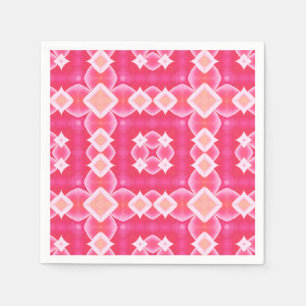 Abstraktes Blumenmuster in rosa Quadrat Serviette