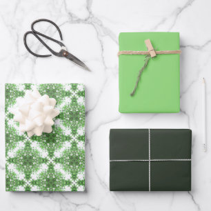 Abstraktes Blumenmuster in Schwarzweiß Geschenkpapier Set