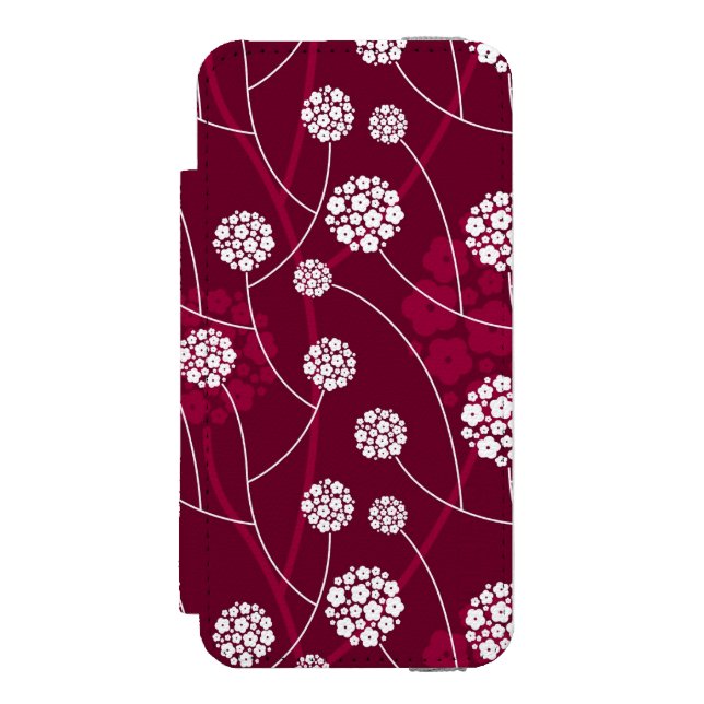Abstraktes Blumenmuster Incipio iPhone Geldbeutel-Hülle (Folio Vorderseite)