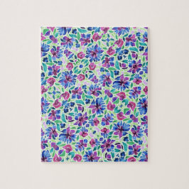 Abstraktes Blumenmuster - Jigsaw Puzzle