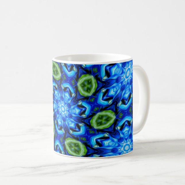 Abstraktes Blumenmuster Kaffeetasse (VorderseiteRechts)