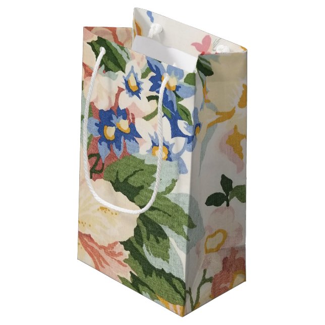 abstraktes Blumenmuster Kleine Geschenktüte (Rückseite Schrägansicht)