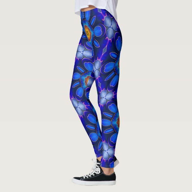 Abstraktes Blumenmuster Leggings (Links)