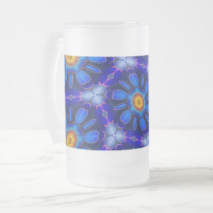 Abstraktes Blumenmuster Mattglas Bierglas