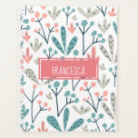 Abstraktes Blumenmuster Monogramm Planer<br><div class="desc">Dieser lustige mit Monogramm,  rosa,  blau und bräunlich abstrakte Blume-Musterplaner wird eine perfekte Ergänzung zu Ihrem Büro oder Ihrer Handtasche sein.</div>