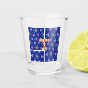 Abstraktes Blumenmuster Schnapsglas