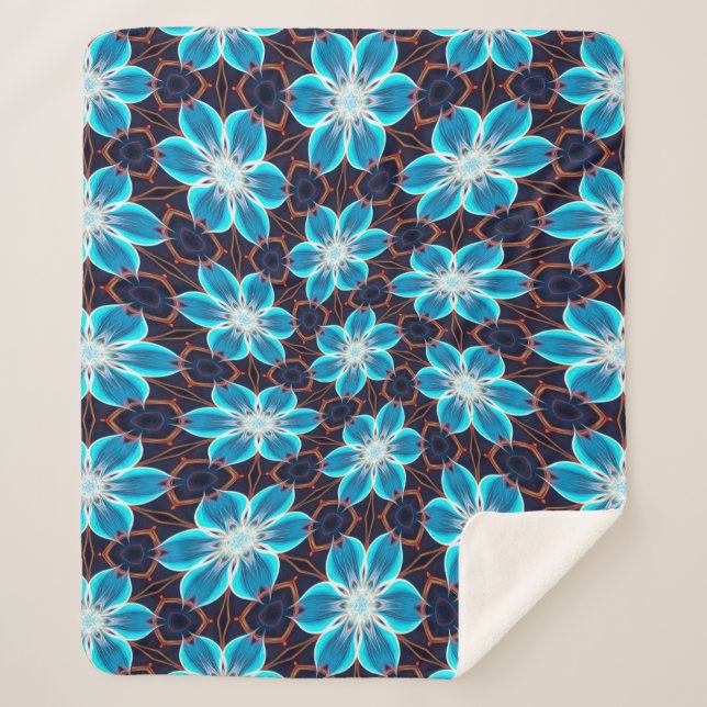 Abstraktes Blumenmuster Sherpadecke (Vorderseite)