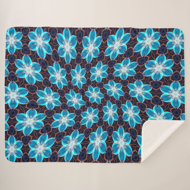 Abstraktes Blumenmuster Sherpadecke (Vorderseite (Horizontal))