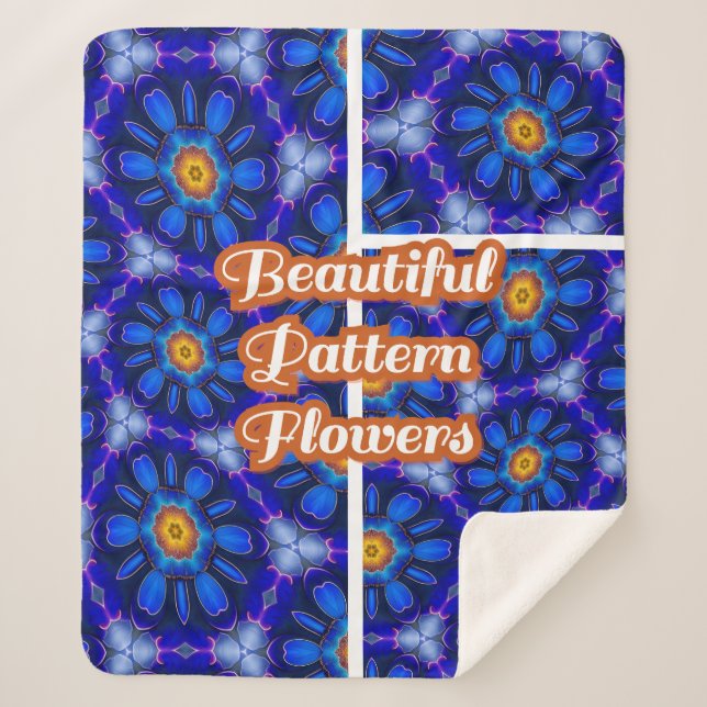 Abstraktes Blumenmuster Sherpadecke (Vorderseite)