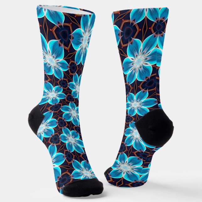 Abstraktes Blumenmuster Socken (Gewinkelt)