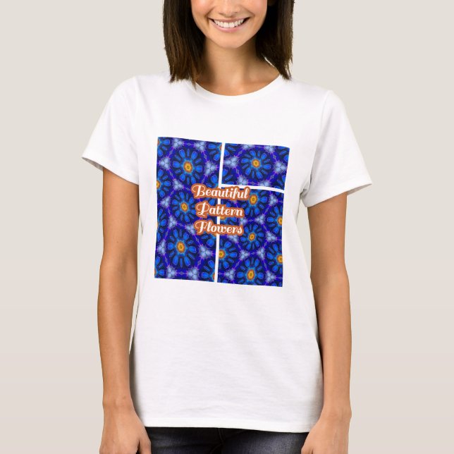 Abstraktes Blumenmuster T-Shirt (Vorderseite)
