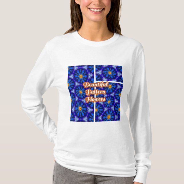 Abstraktes Blumenmuster T-Shirt (Vorderseite)