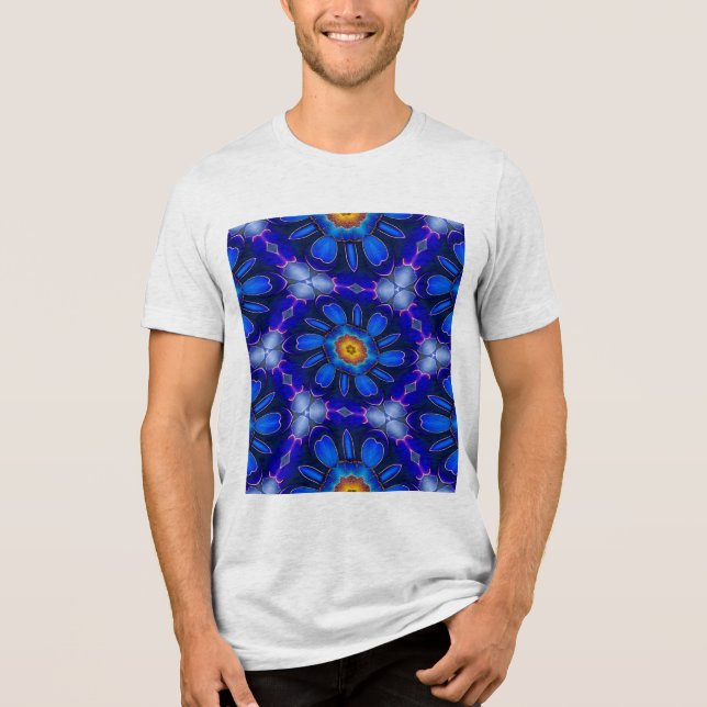 Abstraktes Blumenmuster Tri-Blend Shirt (Vorderseite)