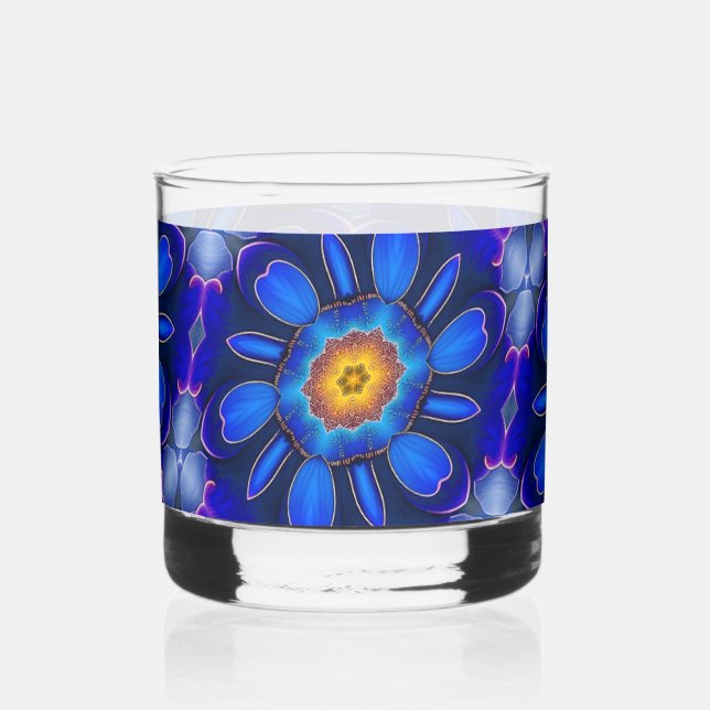 Abstraktes Blumenmuster Whiskyglas (Links)