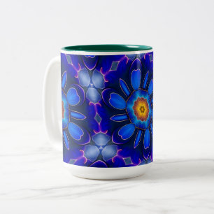 Abstraktes Blumenmuster Zweifarbige Tasse