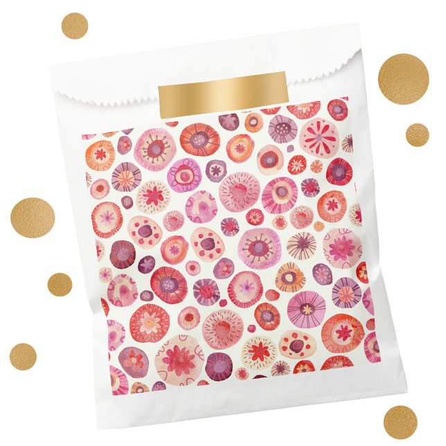 Abstraktes Blumenrosa Geschenktütchen (Modern abstract floral spots pink favor bag)