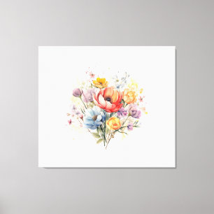 Abstraktes Blumenwasser farbenfrohe Bouquet Leinwanddruck