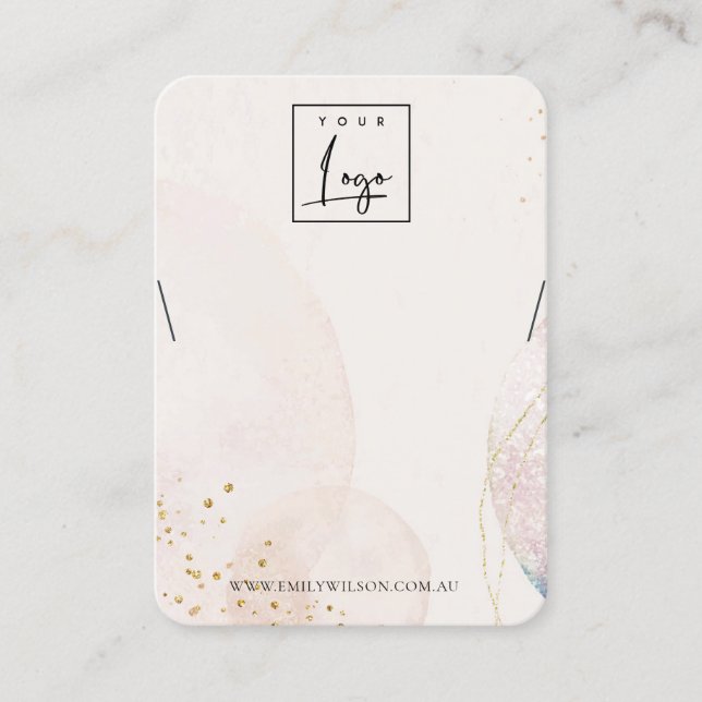 Abstraktes Blush Gold Aquarellfarbendisplay Visitenkarte (Vorderseite)