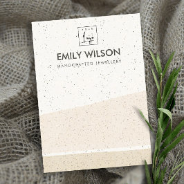 ABSTRAKTES BLUSH KERAMIK WAVES EARRING DISPLAY LOG VISITENKARTE