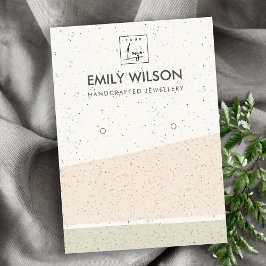 ABSTRAKTES BLUSH KERAMIK WAVES EARRING DISPLAY LOG VISITENKARTE