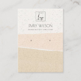 ABSTRAKTES BLUSH KERAMIK WAVES EARRING DISPLAY LOG VISITENKARTE