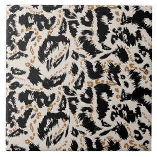 Abstraktes Bohemian-Afrika-Leopard-Muster Fliese