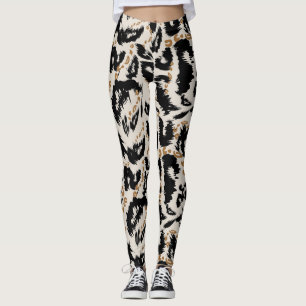 Abstraktes Bohemian-Afrika-Leopard-Muster  Leggings