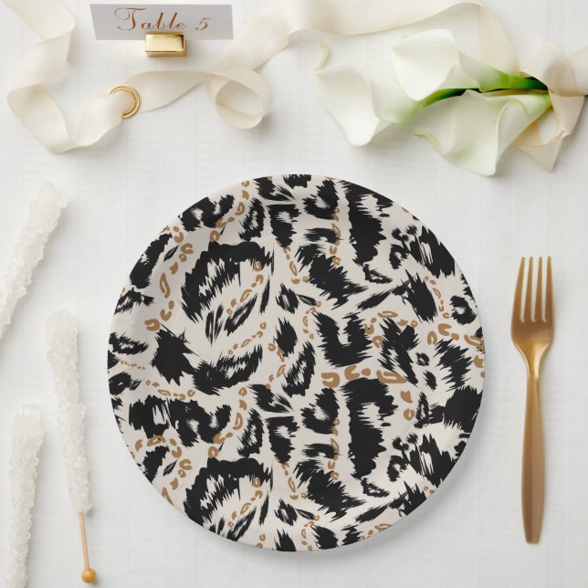 Abstraktes Bohemian-Afrika-Leopard-Muster  Pappteller (Hochzeit)