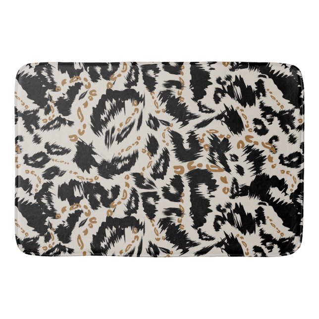 Abstraktes Bohemian-Afrika-Leopardenmuster  Badematte (Vorderseite)