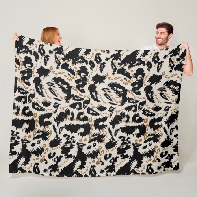 Abstraktes Bohemian-Afrika-Leopardenmuster  Fleecedecke (Beispiel)