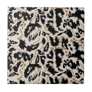 Abstraktes Bohemian-Afrika-Leopardenmuster  Fliese