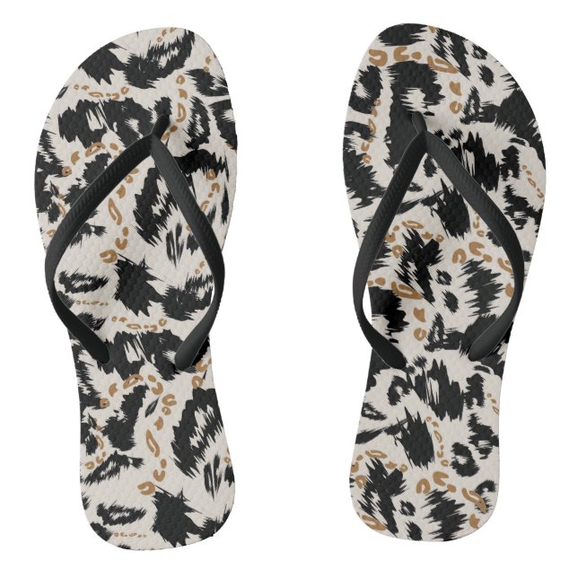 Abstraktes Bohemian-Afrika-Leopardenmuster  Flip Flops (Fußbett)