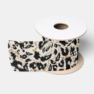Abstraktes Bohemian-Afrika-Leopardenmuster Satinband