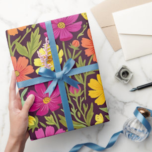 Abstraktes Boho-Blumen-Schmetterlings-Geschenkpapi Geschenkpapier