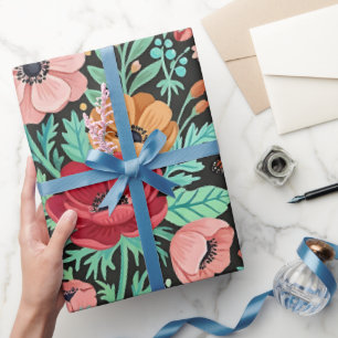 Abstraktes Boho-Blumen-Schmetterlings-Geschenkpapi Geschenkpapier