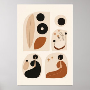 Abstraktes Boho-Galeriewand-Set   Minimalistische  Poster