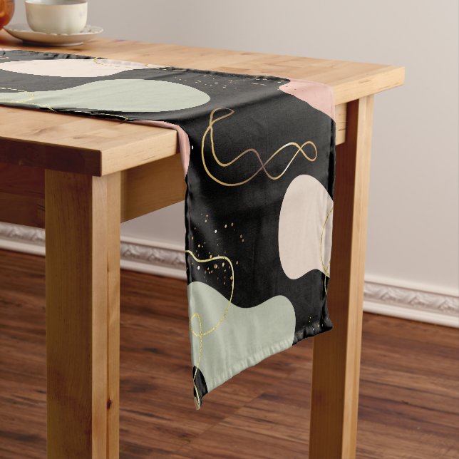Abstraktes Boho Geometric-Muster für Bio Formen Kurzer Tischläufer (Beispiel)