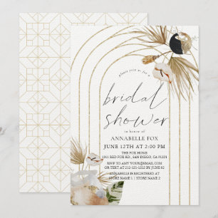 Abstraktes Boho-Gold-Arches-Brautparty Einladung