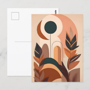 Abstraktes Boho und moderne Clip Art Postkarte