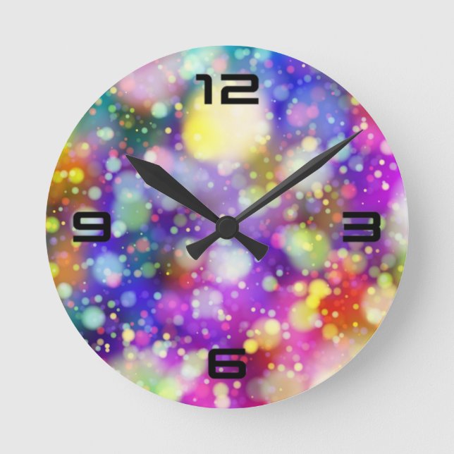 Abstraktes Bokeh-Design Runde Wanduhr (Vorderseite)