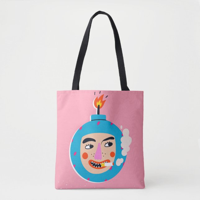 Abstraktes Boom-Gesicht Tasche (Vorderseite)