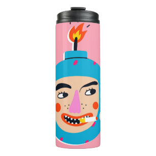 Abstraktes Boom-Gesicht Thermosbecher