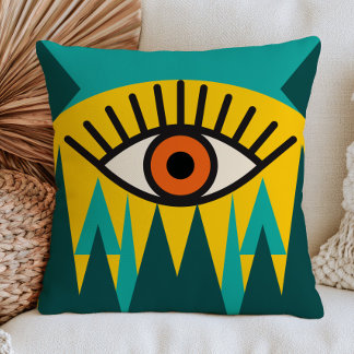 Abstraktes Böse-Auge-Design, funky mystische Kunst Kissen