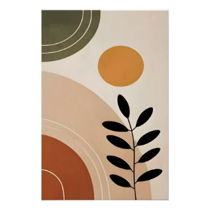 Abstraktes Botanisches Hochglanzposter Kunst Poster
