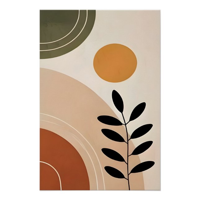 Abstraktes Botanisches Hochglanzposter Kunst Poster (Vorderseite)