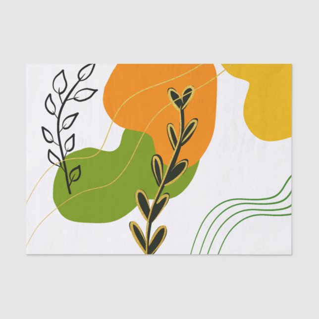 Abstraktes botanisches Leaf Seidenpapier (Vorderseite)