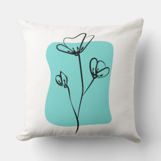 Abstraktes botanisches Line-Art-Wurfkissen Kissen