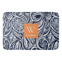 Abstraktes Botanisches Monogramm für kühle Navy-Ro