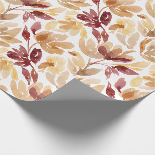 Abstraktes botanisches Muster in warmen Herbstfarb Geschenkpapier